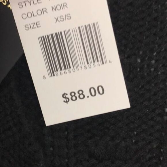 AFRM Boston long cable V-neck sweater black - oversized sz S - Picture 5 of 5